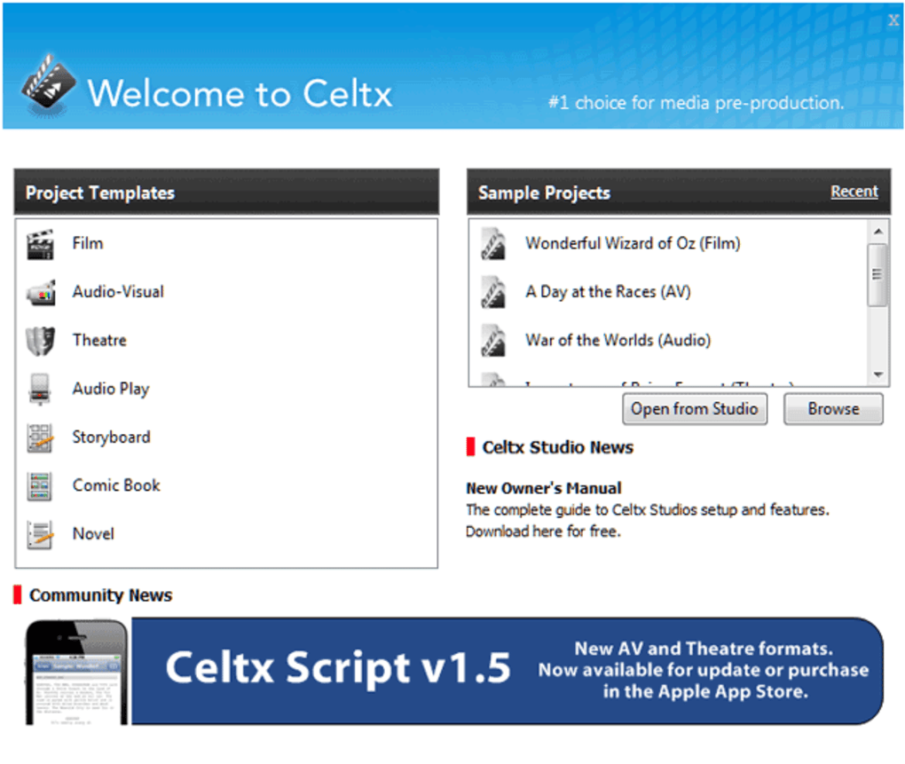 celtx script for mac